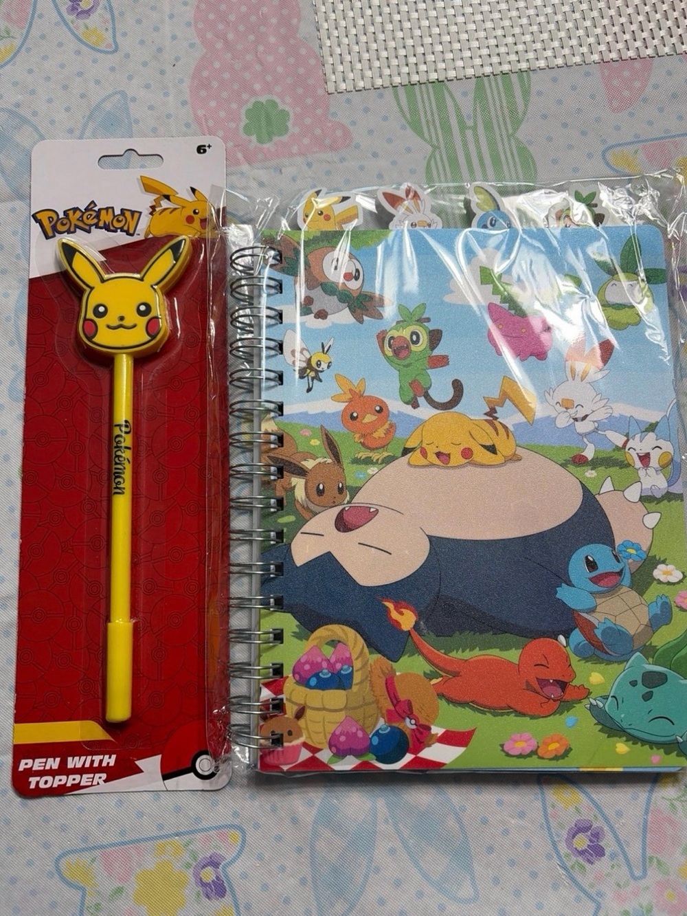 Pokemon Yellow Pikachu Pen with Pokemon Multi-Color Spiral Notebook